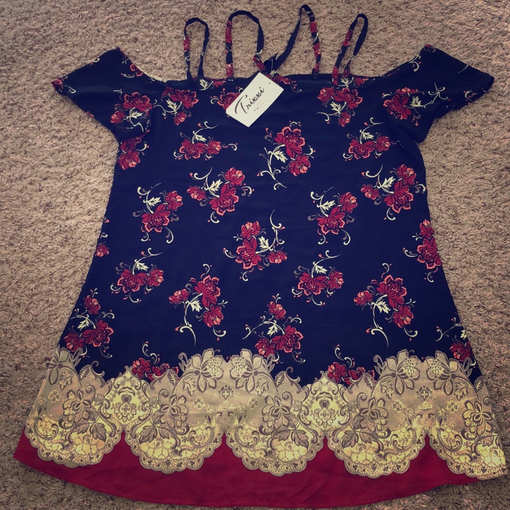 Floral Off the Shoulder Mini - Picture 1 of 6